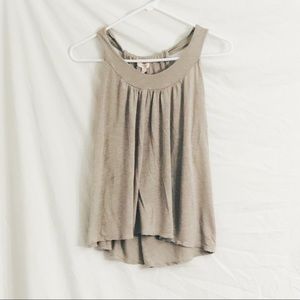 Touch Blue X-LARGE Beige Floral Tank Top Size XL